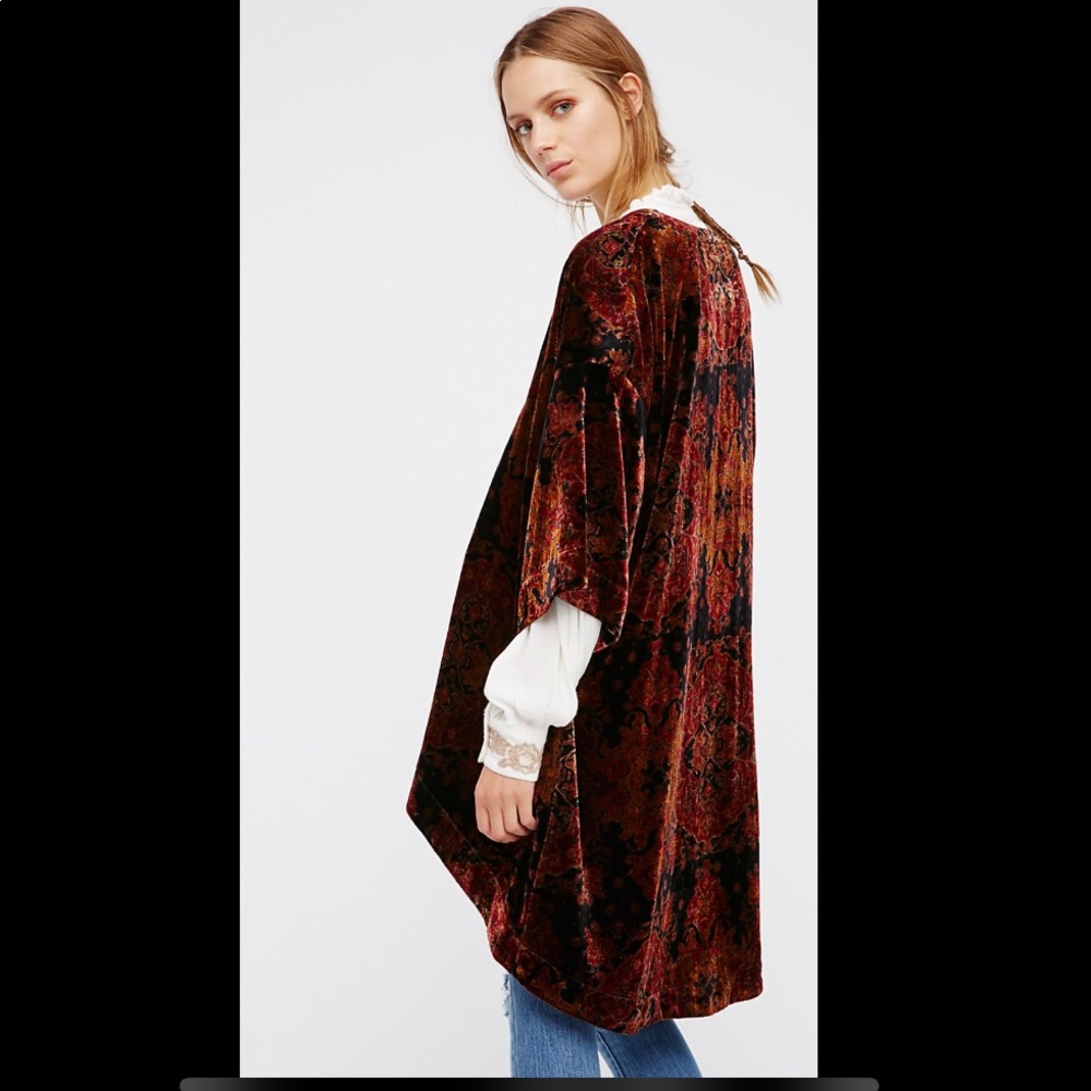 Free People printed velvet kimono